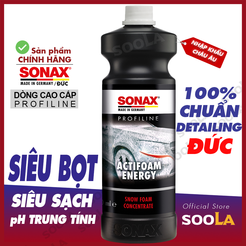 Nước rửa xe siêu bọt tuyết hiệu năng cao SONAX PROFILINE ActiFoam Energy 1000ml 618300
