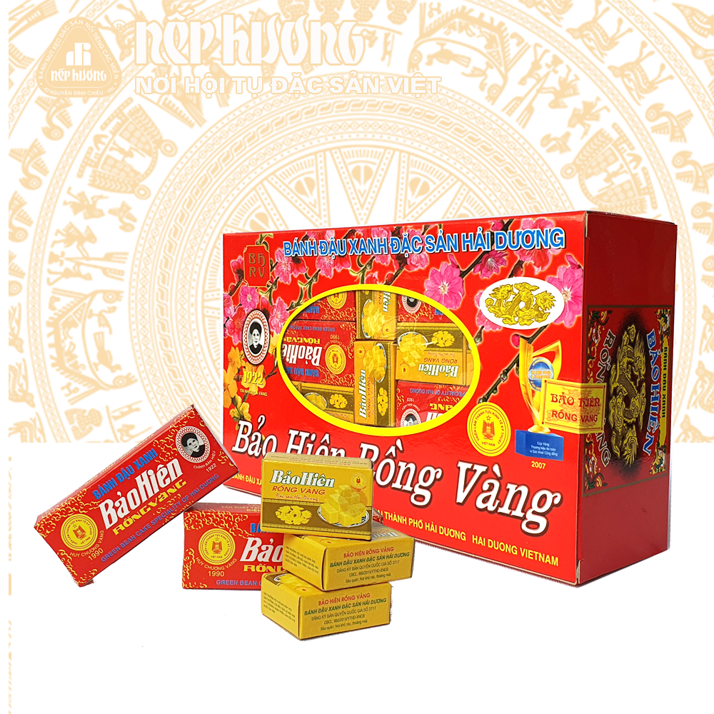 Bánh đậu xanh - Bảo Hiên Rồng Vàng - Hộp 600g - Đặc sản Hải Dương