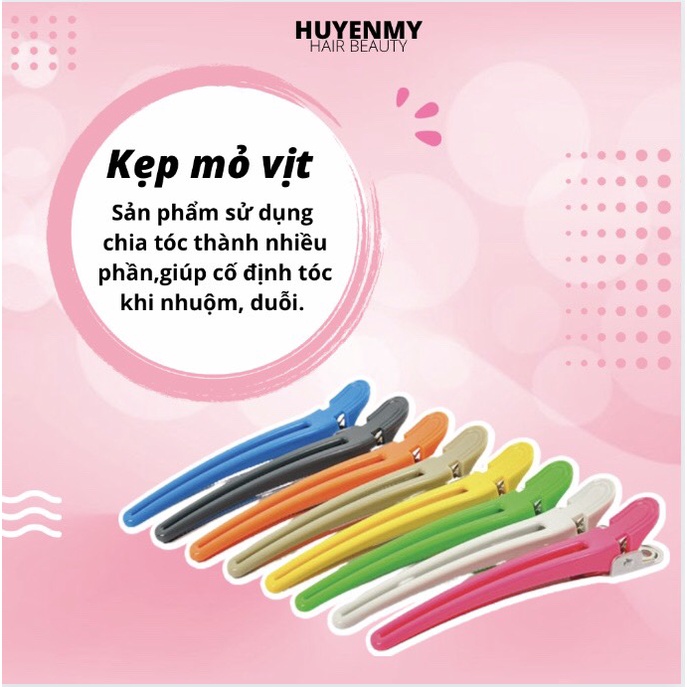 Kẹp mỏ vịt chia xước tóc, cố định tóc khi nhuộm, duỗi