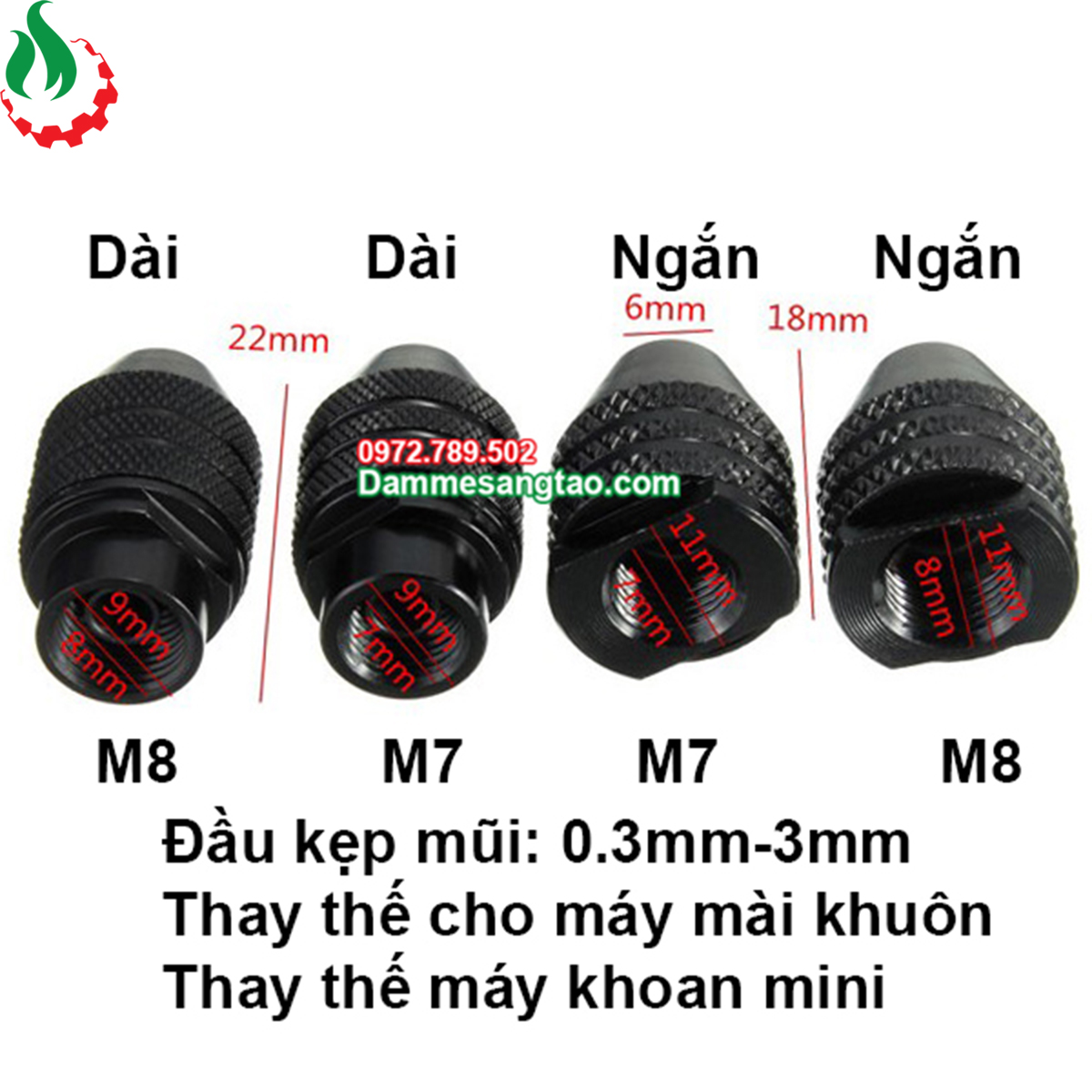 Đầu kẹp mũi khoan đa năng 3 chấu