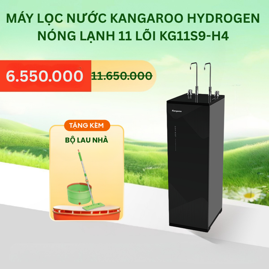 [Miễn Phí Lắp Đặt] Máy lọc nước Kangaroo Hydrogen Infinity nóng lạnh 11 lõi KG11S9-H4