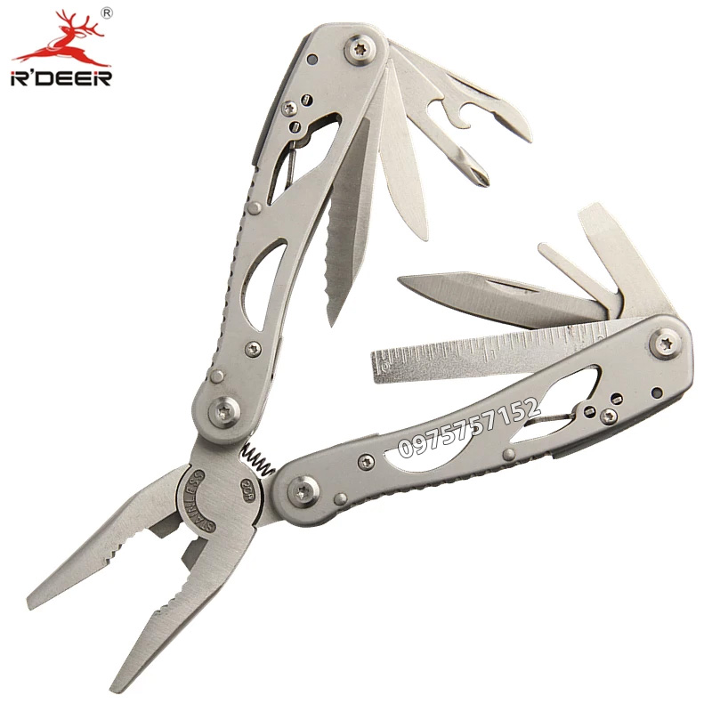 Kìm đa năng cao cấp R'DEER RT-2338, 11 chức năng trong 1, thiết kế nhỏ gọn, thép không gỉ 2CR siêu chịu lực, siêu bền, cứu hộ, thoát hiểm, cấp cứu, sinh tồn, du lịch, cắm trại, dụng cụ EDC chất lượng cao