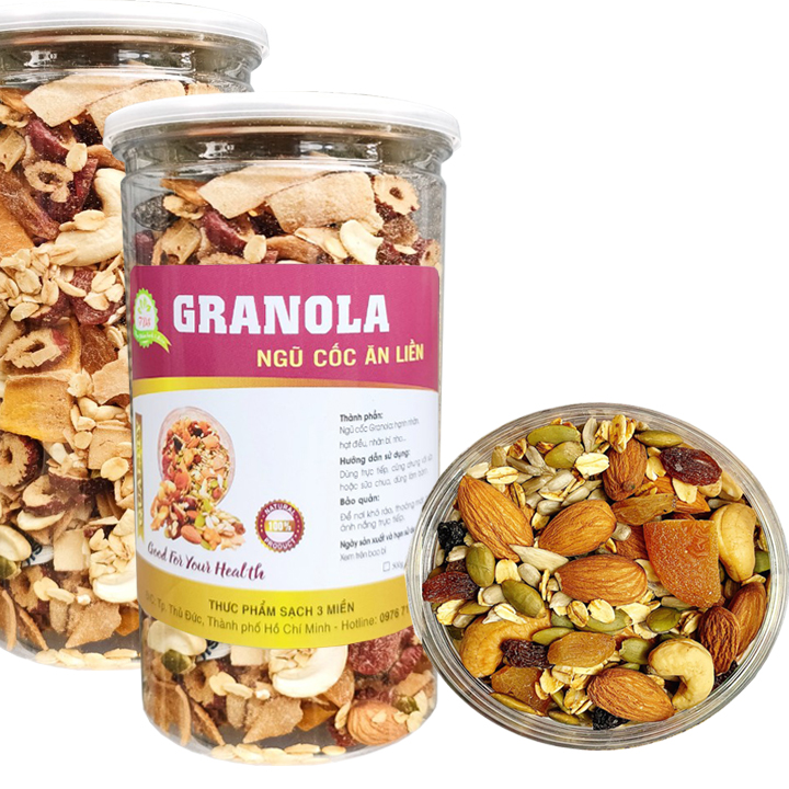 Granola ngũ cốc hạt dinh dương ăn kiêng hiệu tps - hũ 500g