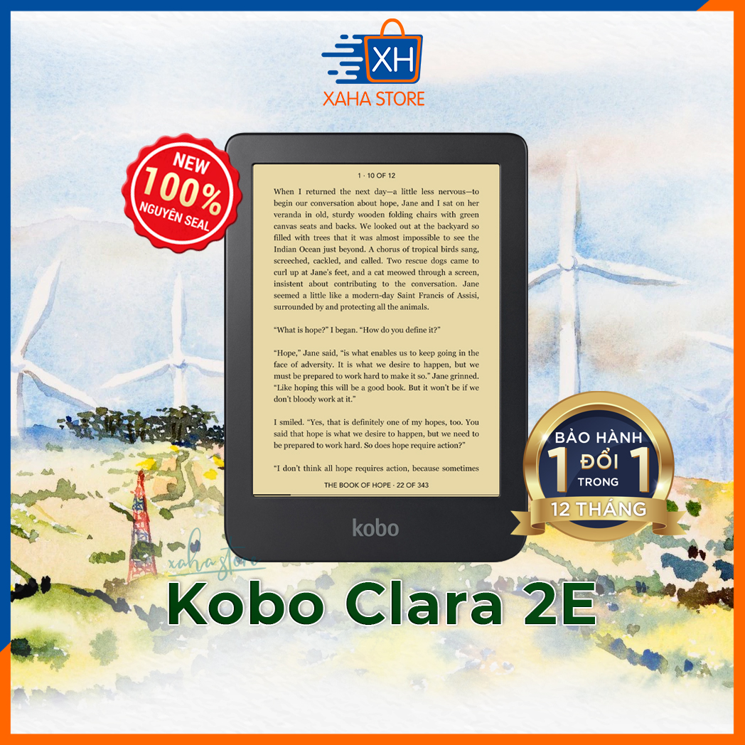 Máy đọc sách kobo clara 2e 16gb được làm từ nhựa tái chế, cổng usb type c - bảo hành 12 tháng