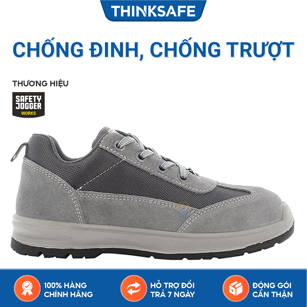 Giày bảo hộ lao động Jogger Organic S1P SRC da thật tiêu chuẩn bảo hộ Châu Âu - Giày bảo hộ chống đinh/giập ngón/trơn trươt- Thinksafe