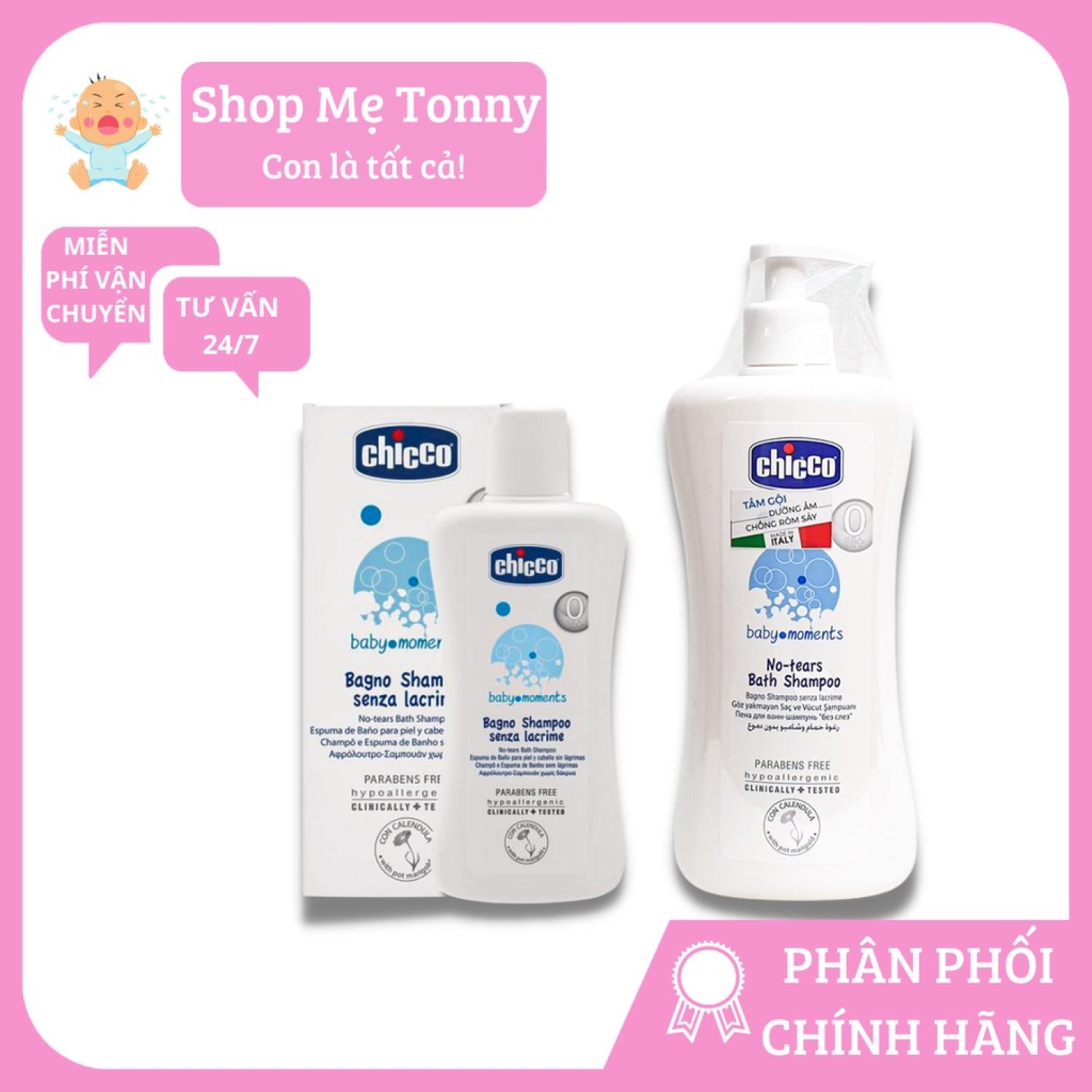 Sữa tắm gội chiết xuất hoa cúc chicco 0m+