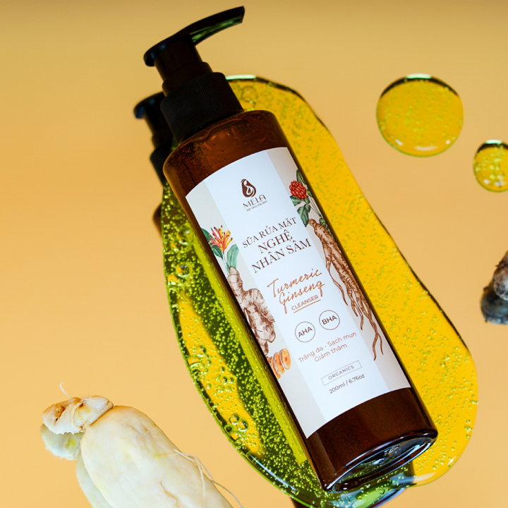 Sữa Rửa Mặt Nghệ Nhân Sâm MELA Cho Da Dầu Mụn Sáng Da Tẩy Tế Bào Chết 200ml