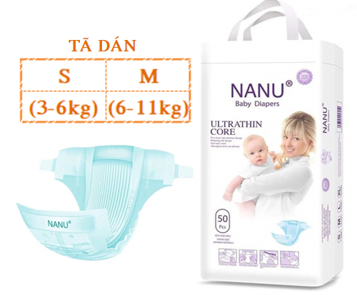 Combo 50 Miếng TÃ/BỈM DÁN NANU size S M