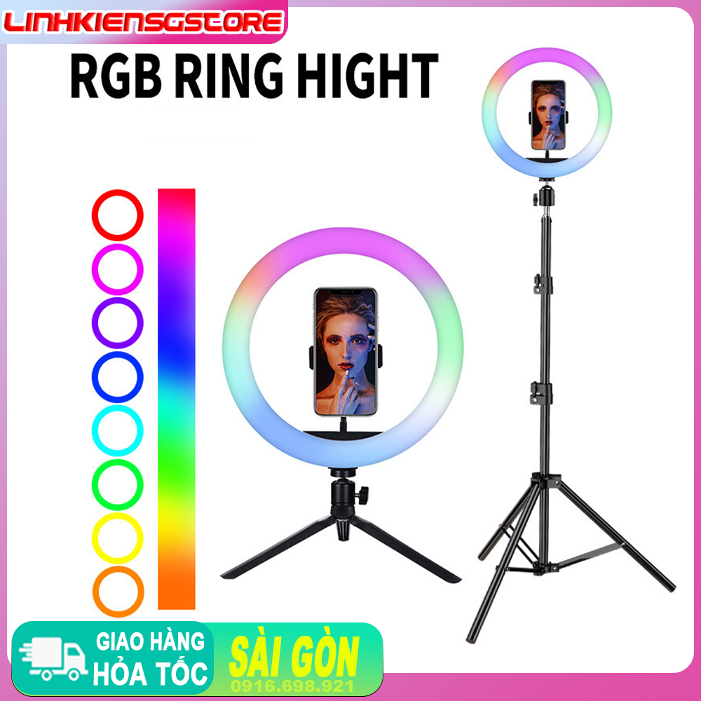 Đèn led ring rgb sáng tạo lives tream 26cm soft ring light - max 6000k điện 12v