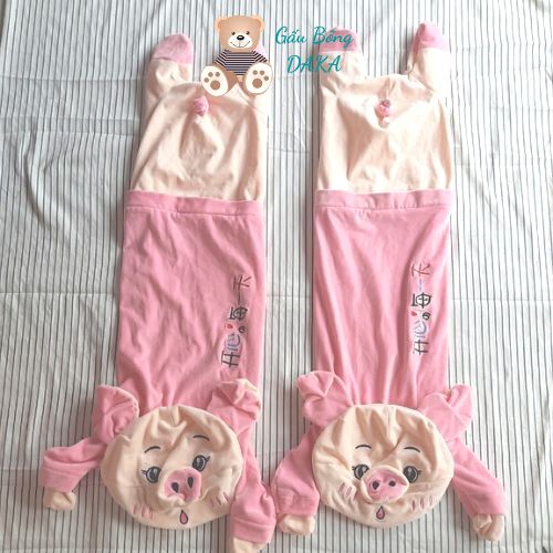 Vỏ gấu bông heo hàn quốc nằm baby ,gối ôm heo hồng dài siêu bự