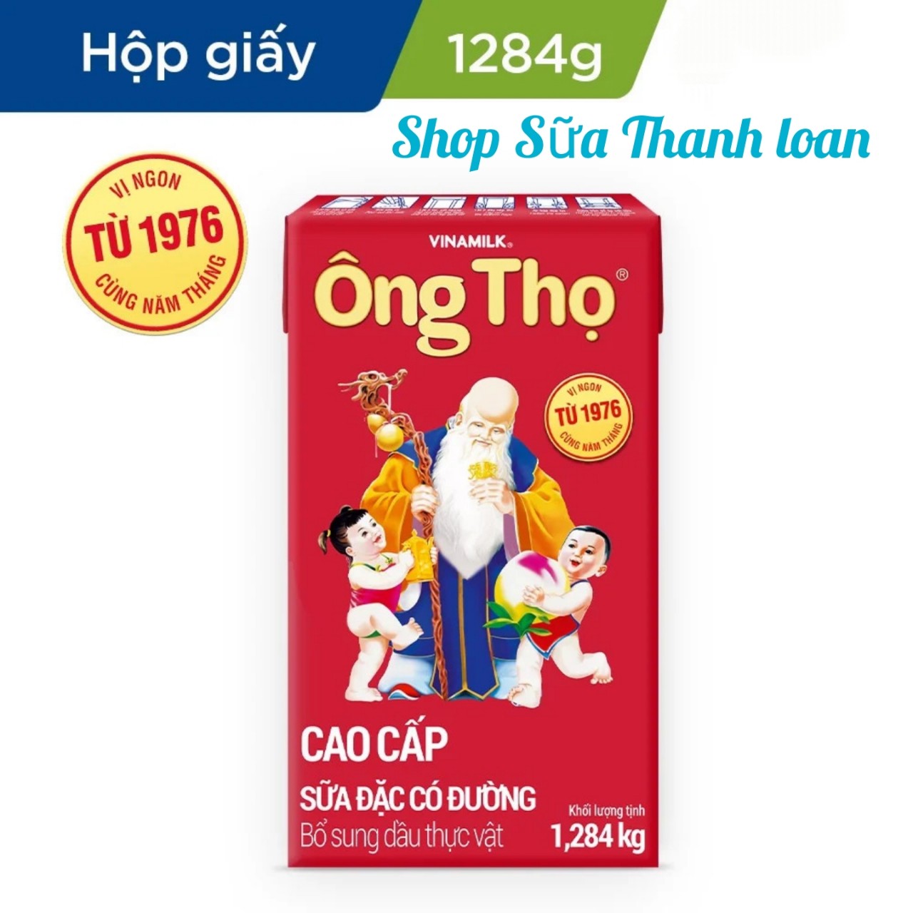 (HSD T4-2025) (CHỈ GIAO 2H TẠI HCM) SỮA ĐẶC CÓ ĐƯỜNG ÔNG THỌ ĐỎ - HỘP GIẤY 1284G