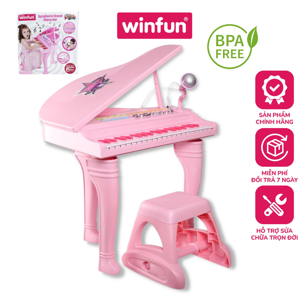 Đồ chơi âm nhạc cho bé - Đàn piano cổ điển kèm mic thu âm Winfun 2045