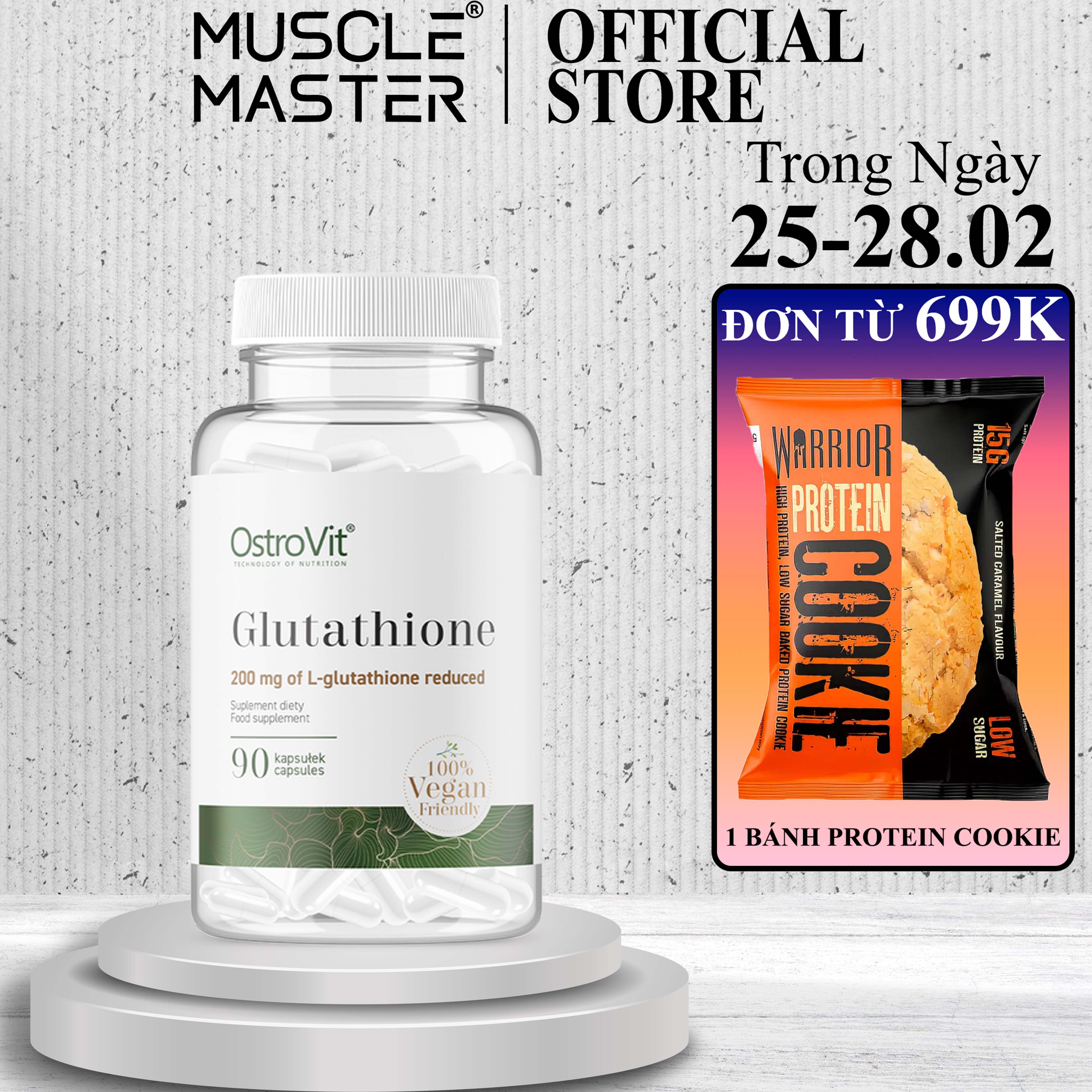 Viên uống trắng da ostrovit glutathione 200mg 90 viên