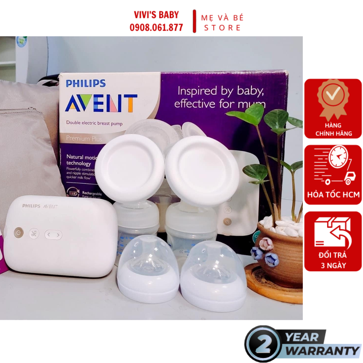Máy hút sữa điện đôi philips avent eureka premium plus scf 394.11 - bảo hành 2 năm toàn quốc - 1 đổi 1 trong 7 ngày nếu lỗi nsx