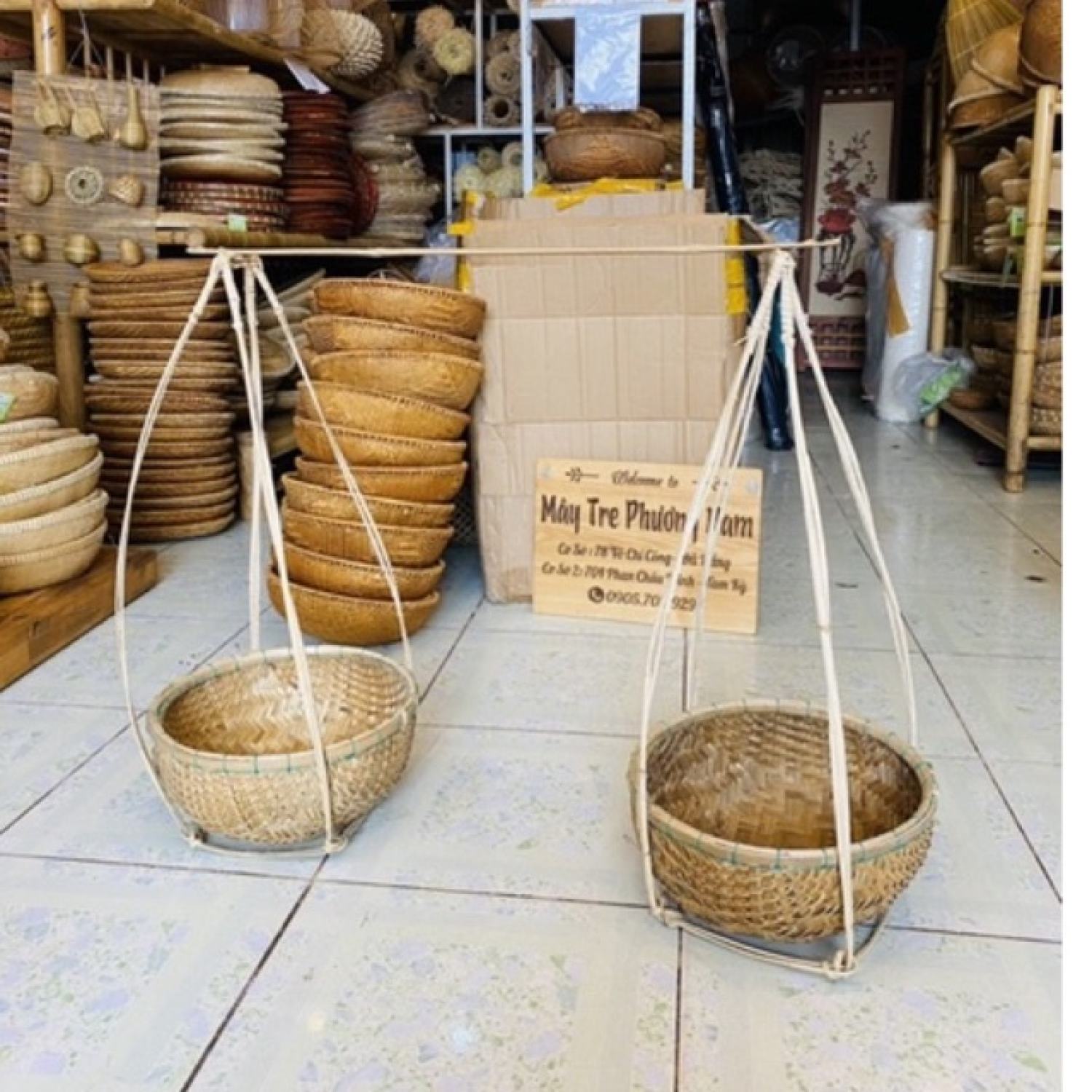 Quang gánh trang trí tết giá rẻ bộ quang 70 thúng 30