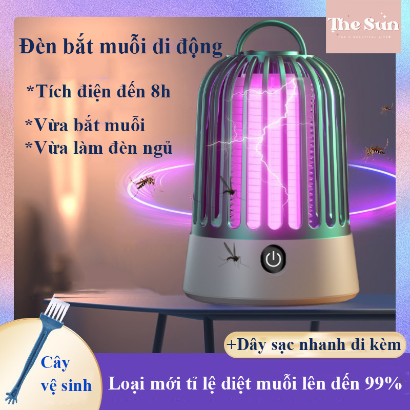 Đèn bắt muỗi diệt muỗi thông minh, máy bắt muỗi điện quang không dây thông minh- phạm vi lớn ban đêm, đèn đuổi muỗi ánh sáng an toàn cho bé - đèn bắt côn trùng không dây