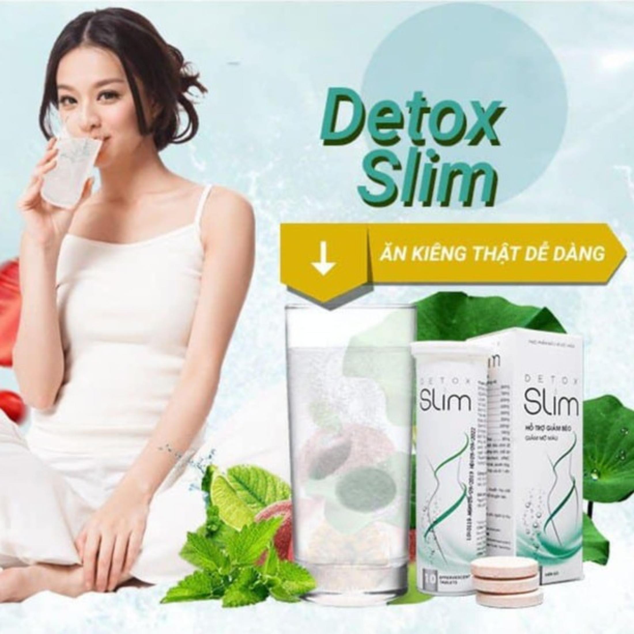 Detox slim - Sủi giảm cân detox slim hỗ trợ giảm béo và giảm mỡ máu tặng quà