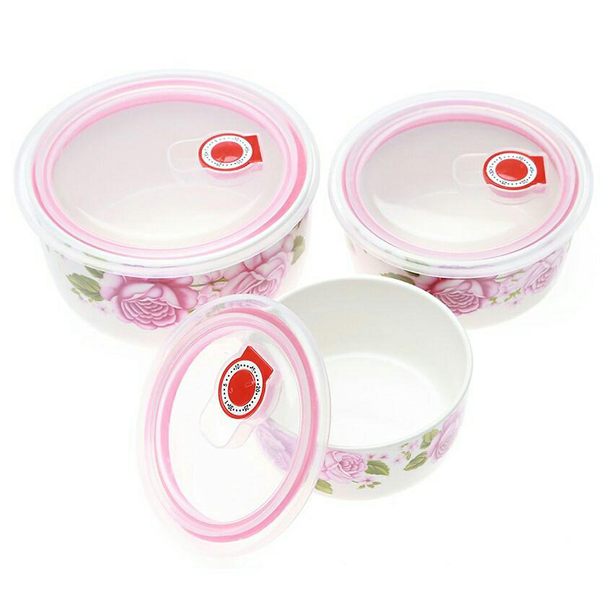 Bộ 3 thố sứ có nắp đậy