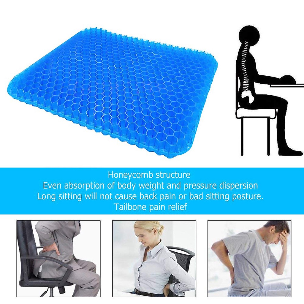 Đệm Ngồi 3D Silicon 2 Lớp Tổ Ong Lót Ghế Thoáng Khí Chống Đau Mỏi Lưng D Danido