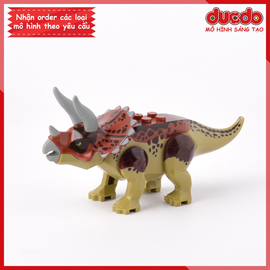 Siêu khủng long 3 sừng TRICERATOPS Jurassic World loại nhỏ - Đồ chơi Lắp ghép Xếp hình Minifigues Mini Mô hình
