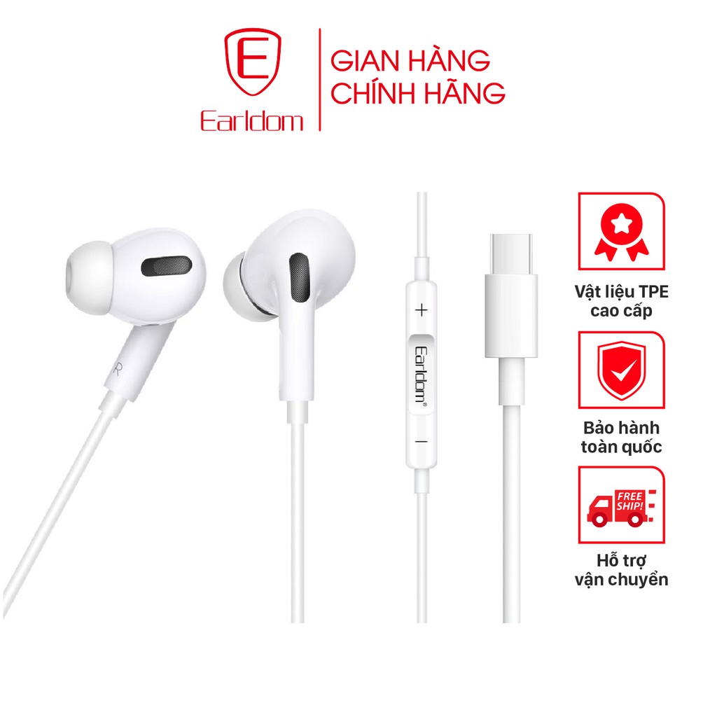 Tai nghe chân Type- C chống ồn, có mic Earldom E32 chính hãng