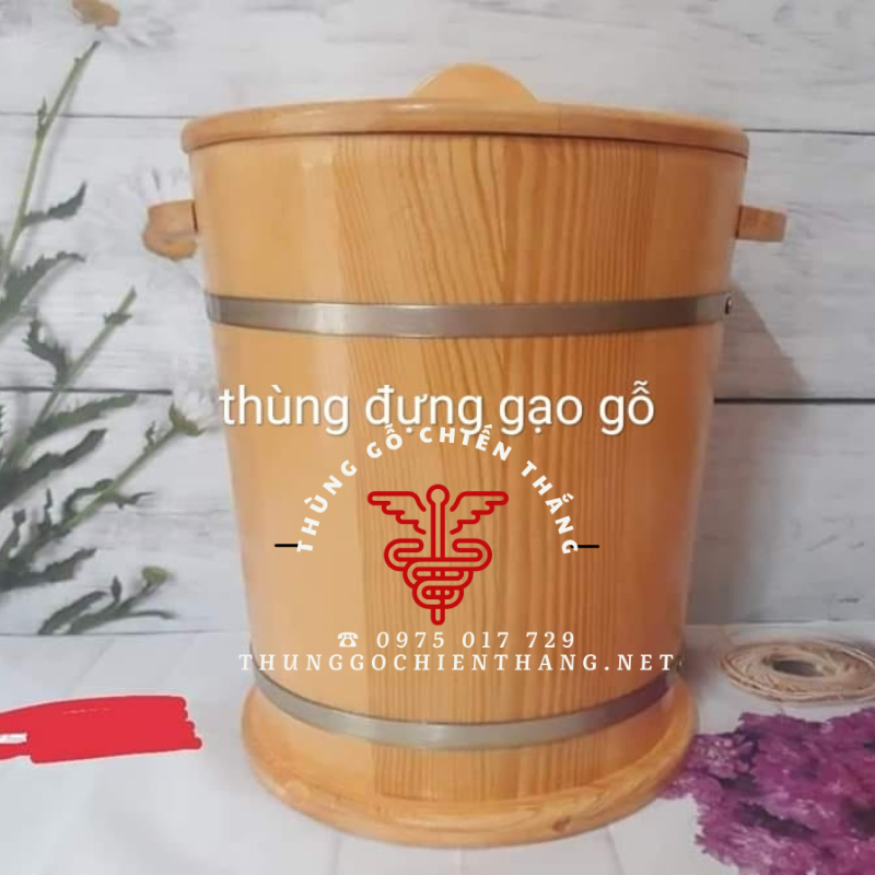 Thùng gỗ đựng gạo⚡gạo không mọt,không mốc thùng gạo gỗ nhập khẩu,để mộc an toàn sử dụng.thùng đựng gạo bảo hành 12 tháng