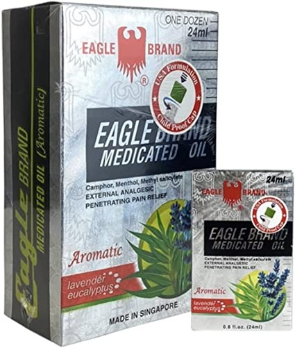 Dầu gió trắng eagle brand medicated oil aromatic lavender eucalyptus 24ml, one dozen