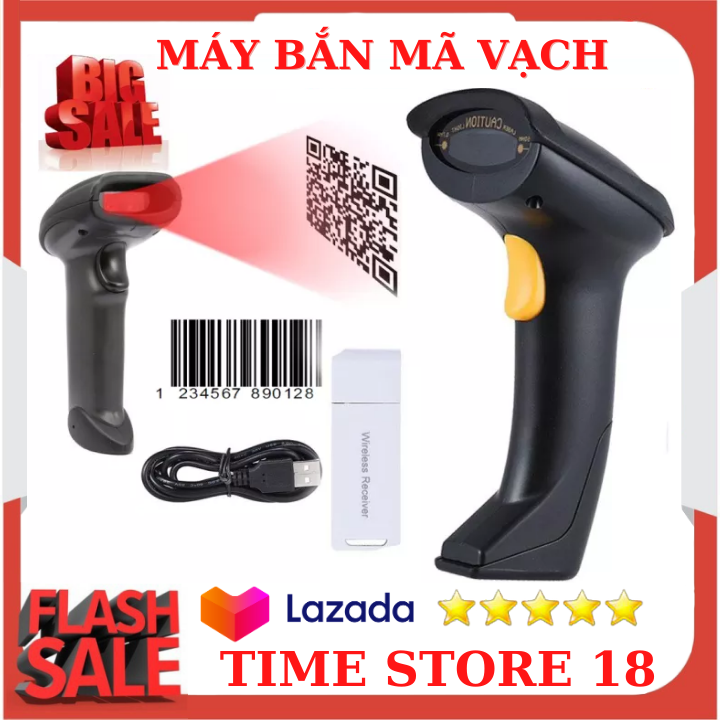 (Bảo hành 12 tháng) Máy bắn mã vạch không dây cao cấp, đọc tất cả các loại Bascode, Máy Scan Cực Nhanh, Nhỏ, Gọn, Tiện Dụng, Công Nghệ Laser Tiên Tiến , Bảo Hành Toàn Quốc