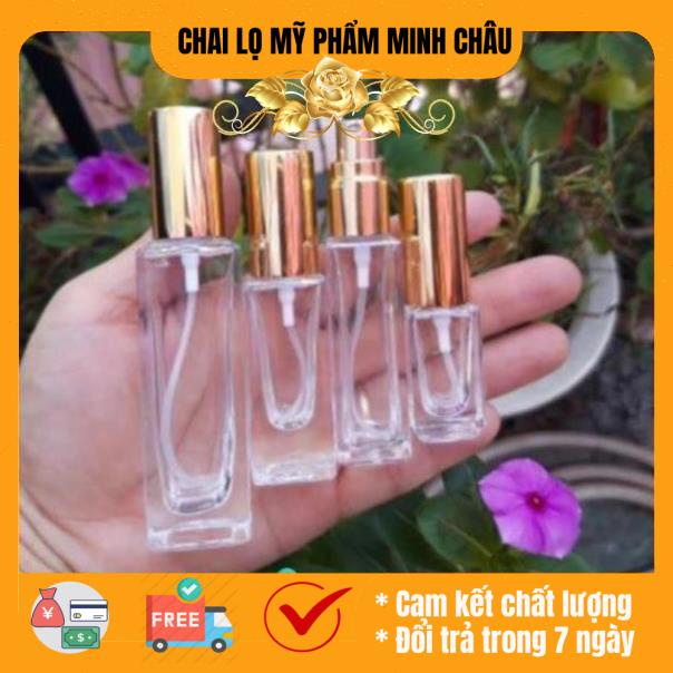 Lọ chiết nước hoa vuông 25ml/20ml/10ml/5ml - lo nuoc hoa