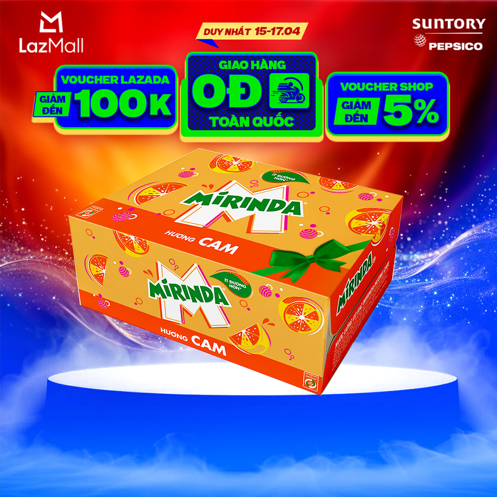 [SALE ĐẠI LỄ] Thùng Nước Ngọt Giải Khát Có Gaz Mirinda Cam (320ml/lon)