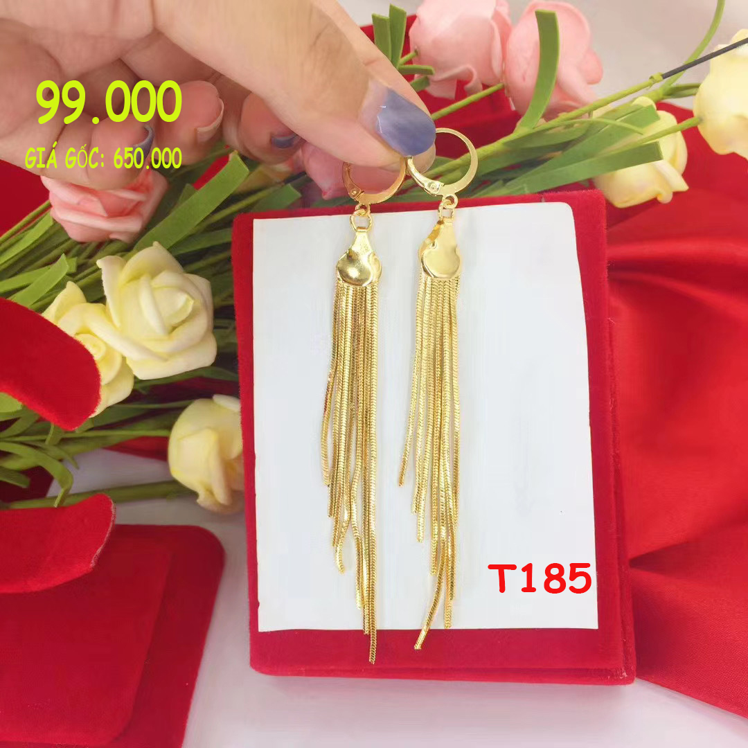 Bông Tai Dài Tua rua T185 mạ Vàng 18k Namoo Jewelry