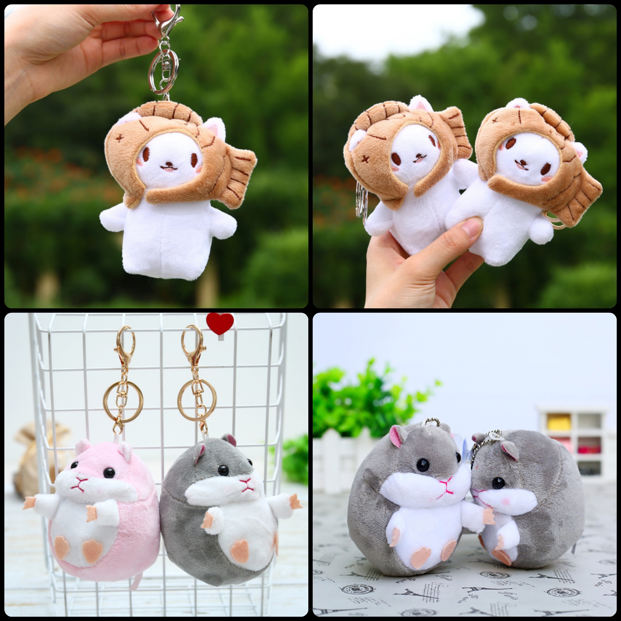 Gấu bông, thú nhồi bông nhỏ xinh - quà tặng ý nghĩa - móc khóa xe cá tính