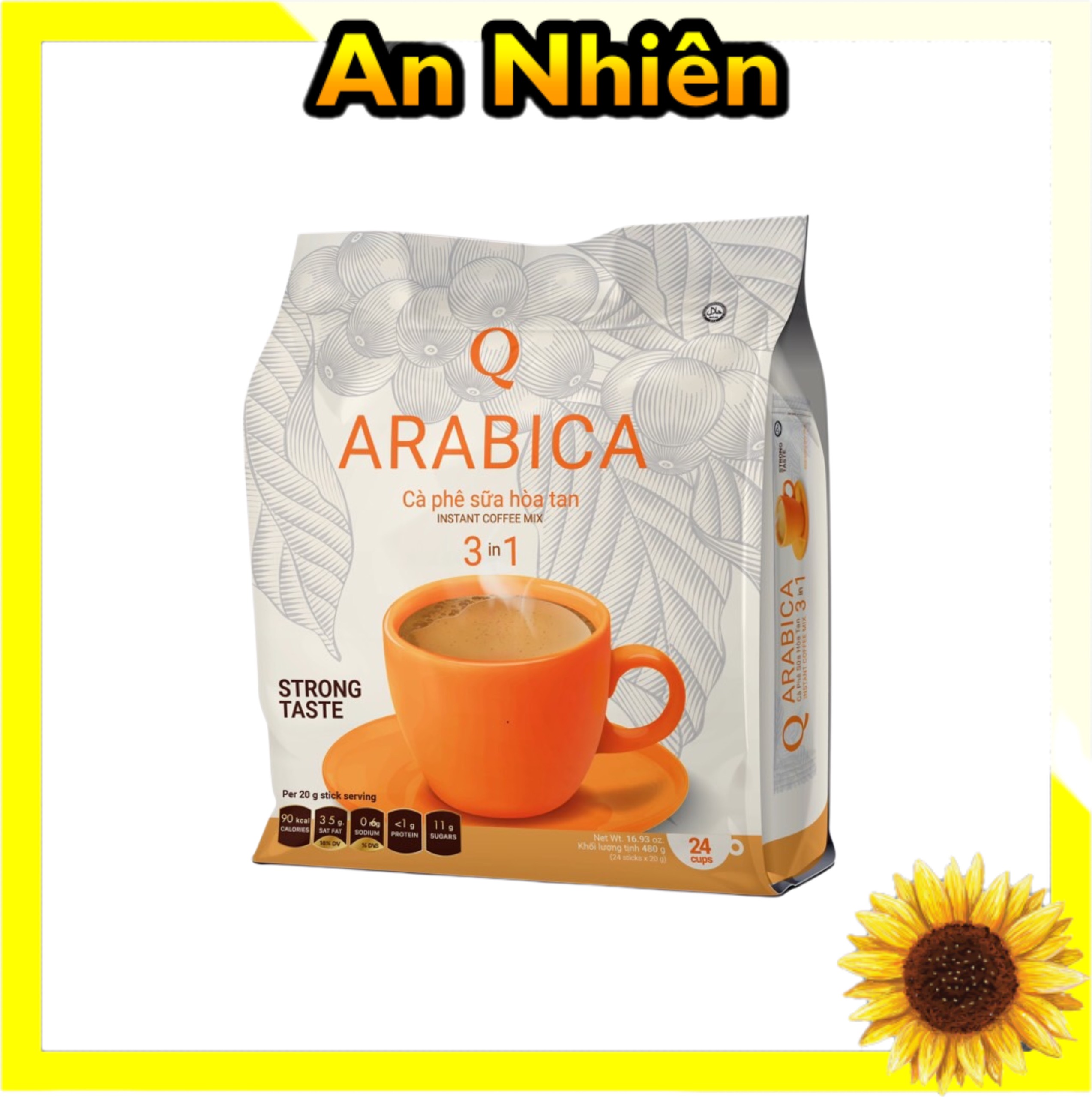 Combo 2 Bịch Cà Phê sữa Hòa Tan 3in1 Arabica Express Trần Quang