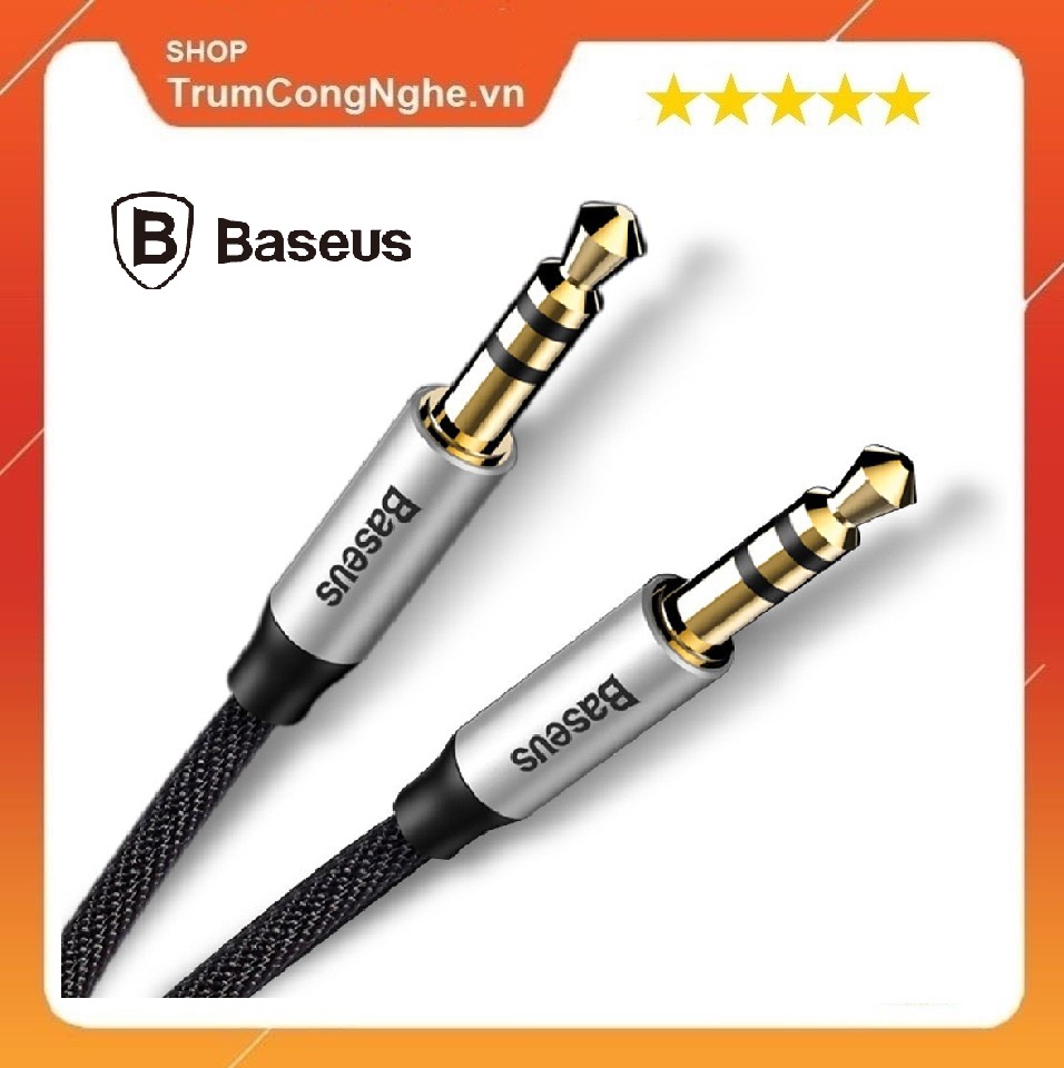 Cáp aux audio 3.5mm baseus m30 - dây cáp âm thanh 3.5 chất lượng cao dài 1 mét