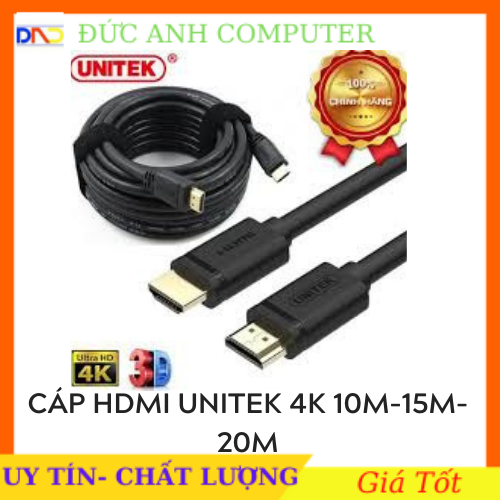Cáp HMDI Unitek 10M   15M  20M Ultra 4K - dây tròn - hàng chính hãng 100% - bảo hành 12 tháng- 1 ĐỔI 1