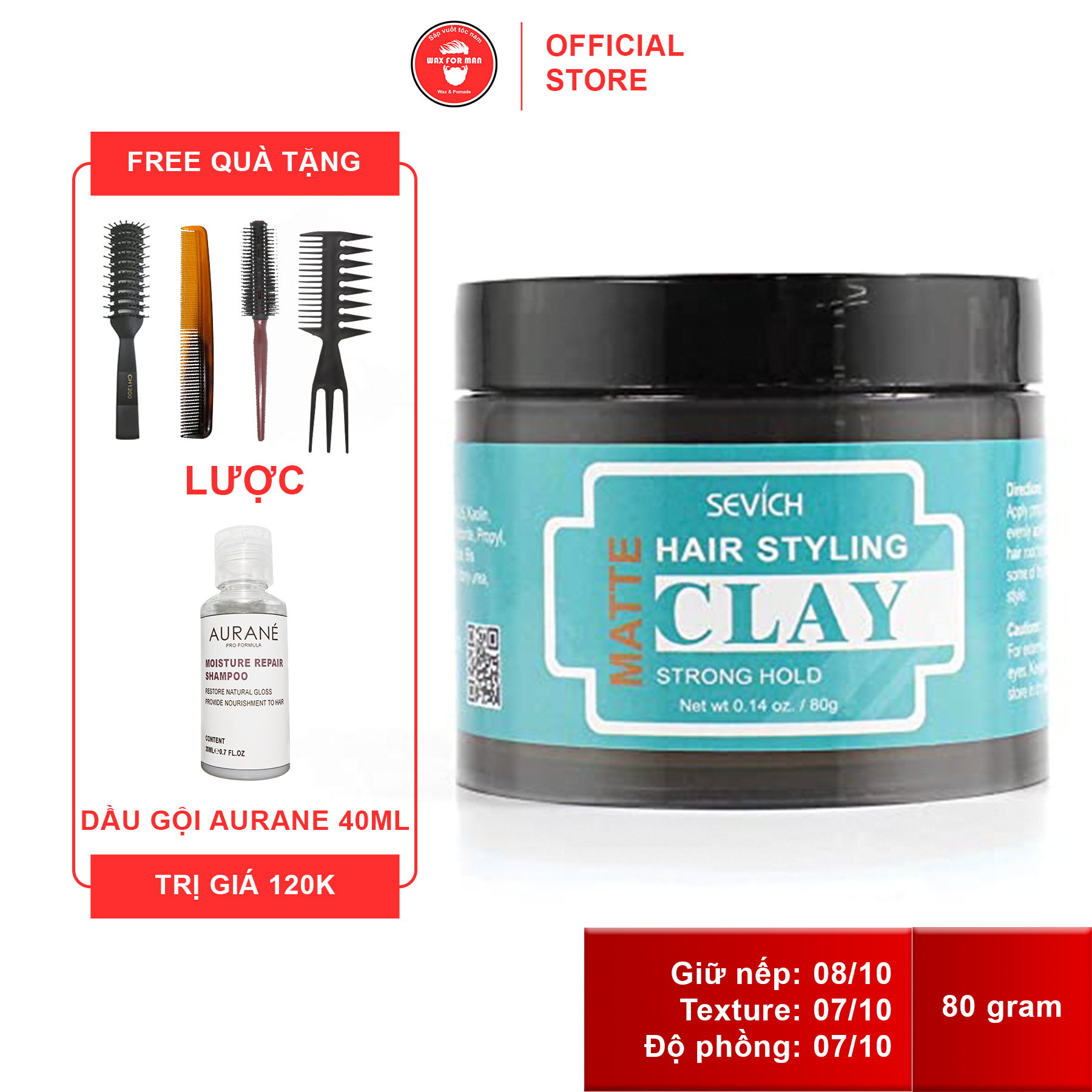 Sáp vuốt tóc Sevich Hair Styling Matte Clay