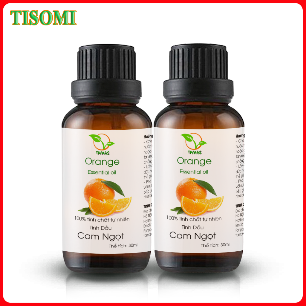 Combo 2 Chai Tinh Dầu Cam Ngọt 30ml- TAMAS, Tinh Dầu Thơm Phòng, Xông Phòng, Giúp Khử Mùi, Thanh Lọc Không Khí, Kháng Khuẩn, Hỗ Trợ Hô Hấp, Chống Oxy Hóa, Chăm Sóc Da, Giảm Stress, Ngủ Ngon, Thích Hợp Dùng Cho Đèn Xông, Máy Khếch Tán...