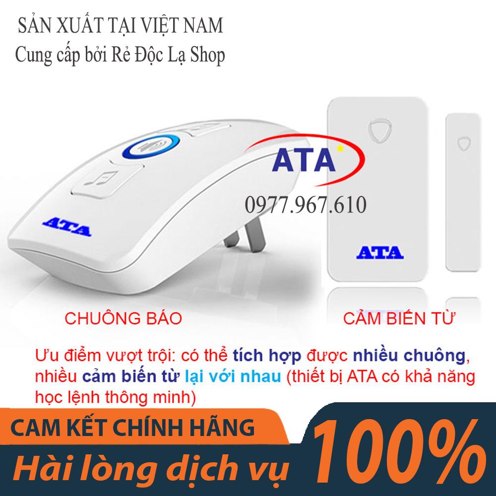 Bộ chuông cửa từ không dây báo khách- báo trộm ATA AT-332. Cửa từ dán cửa - báo chuông khi cửa mở.