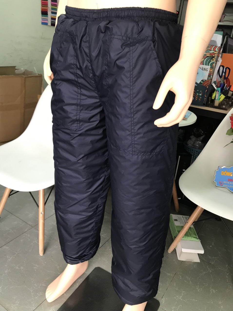 Quần kho lạnh âm 25 độ xanh đen dùng trong kho lạnh chế biến