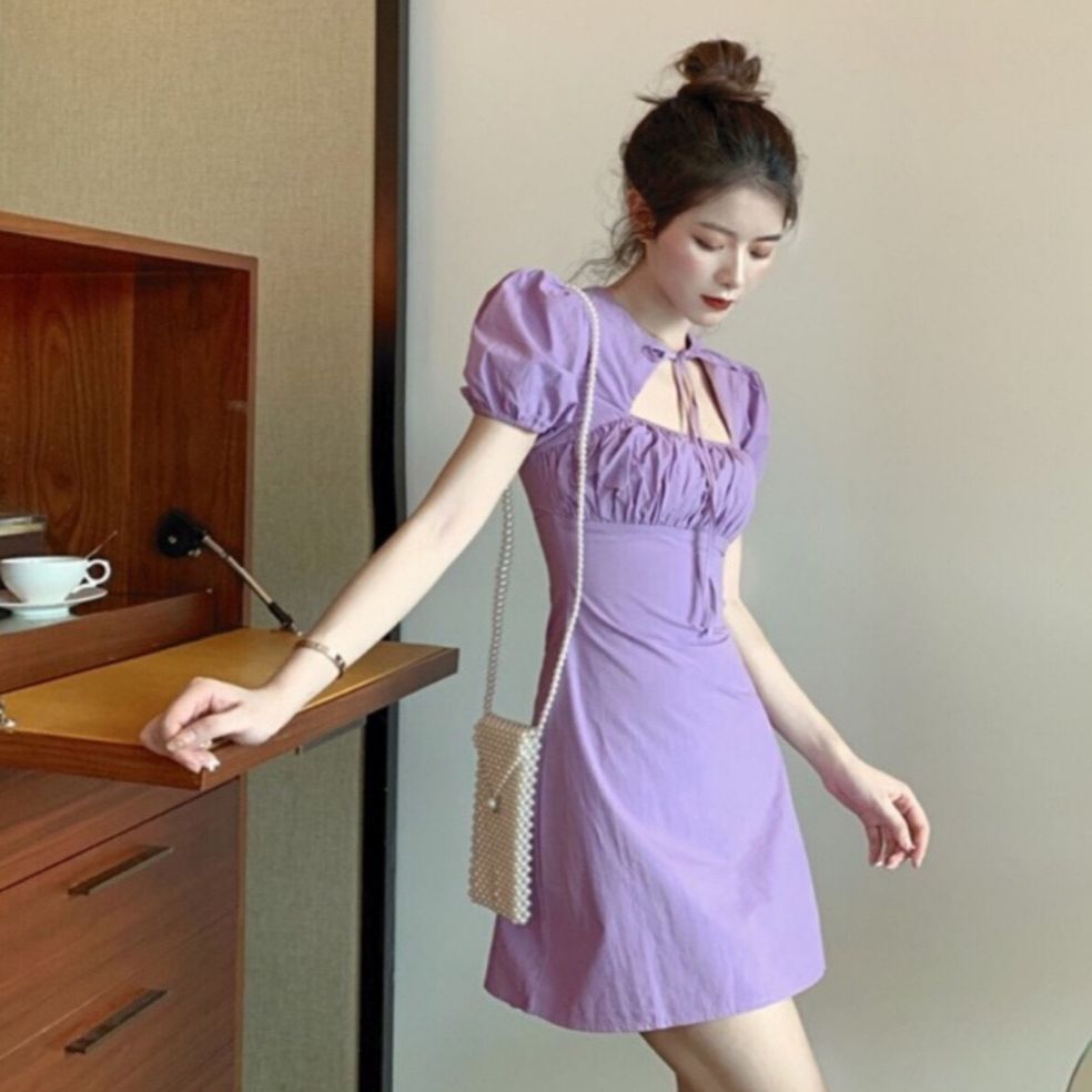 Đầm tay phồng hở