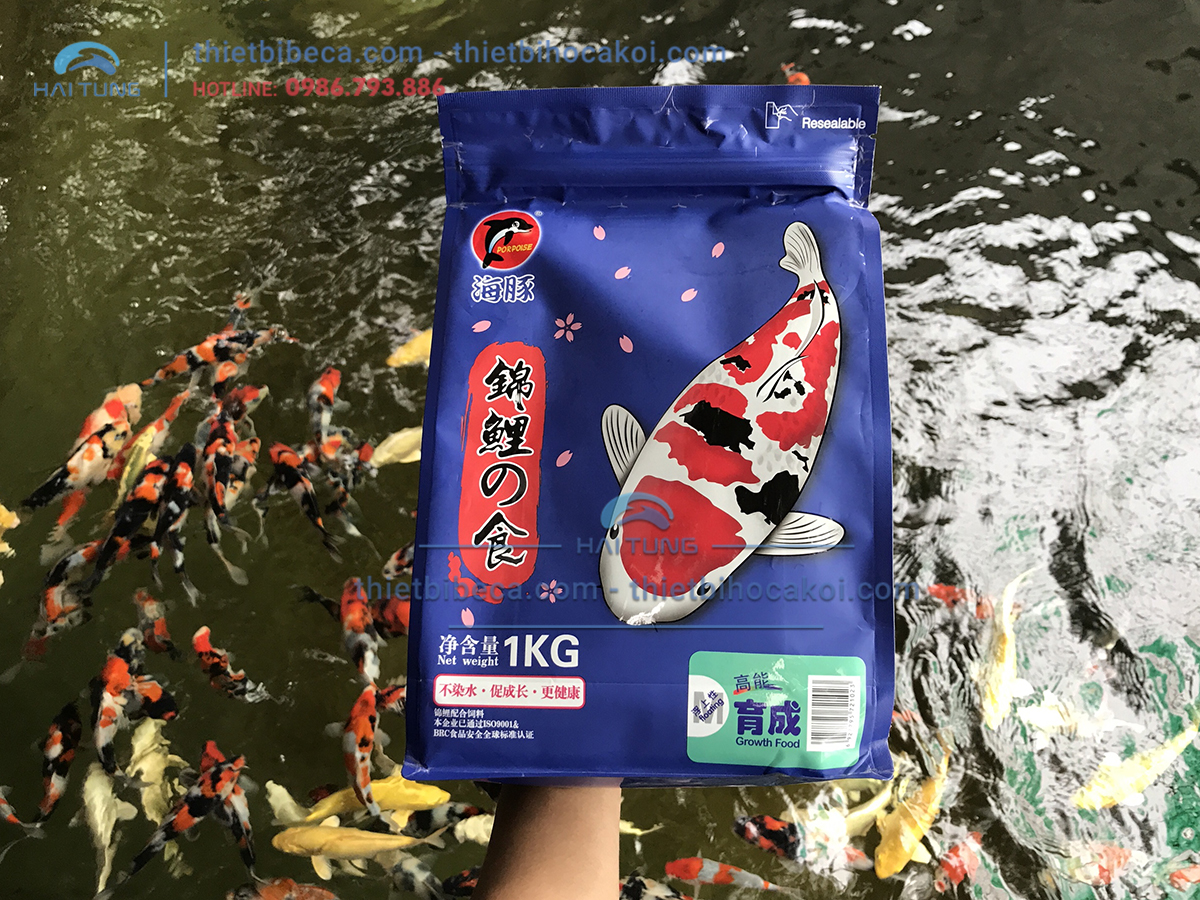 Thức Ăn Dành Cho Cá Koi Porpoise Growth Gói 1Kg size M. Cá Từ 20cm Trở Lên Ăn Được Giúp Cá Tăng Trưởng Nhanh Chóng
