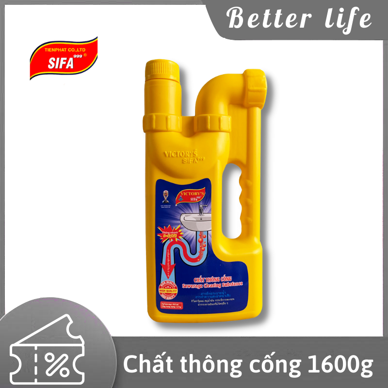 Chất thông tắc cống chống hôi Siêu mạnh 5 phút 1600g Sifa - BetterLife