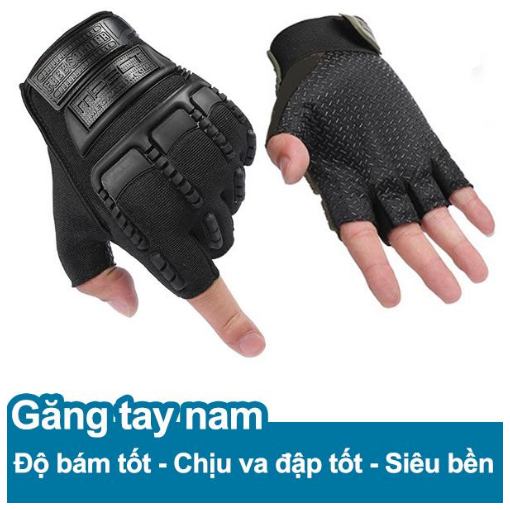 Găng tay, bao tay nam cụt ngón bảo vệ mu bàn tay, tăng độ bám KRM9