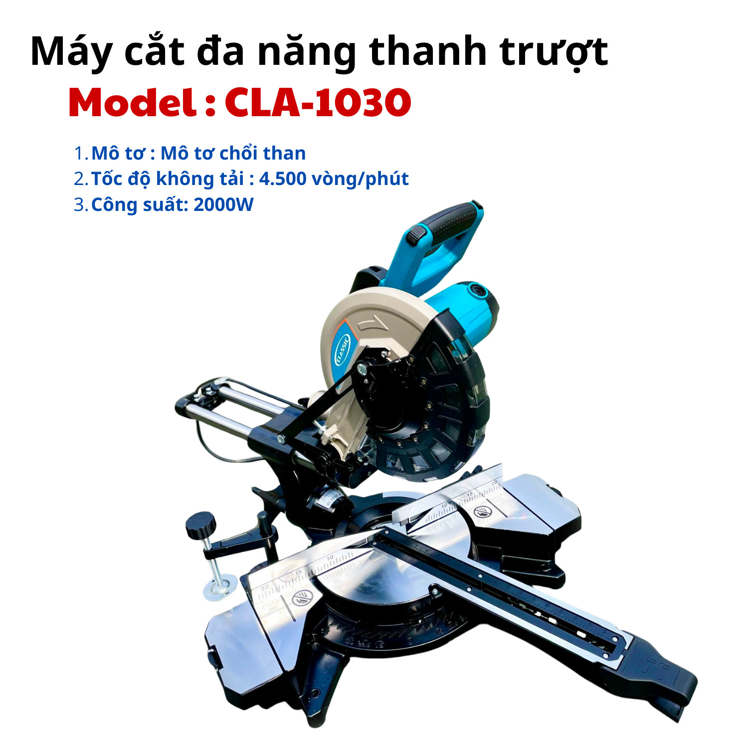 Máy cắt nhôm, gỗ thanh trượt Classic CLA-1030