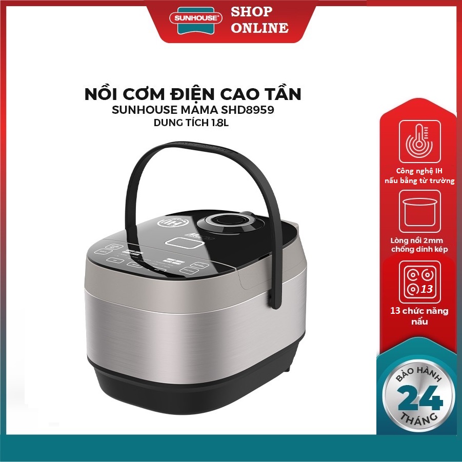 Nồi cơm điện cao tần 1.8l sunhouse mama shd8959 - nồi cơm điện cao tần sunhouse - bảo hành 24 tháng