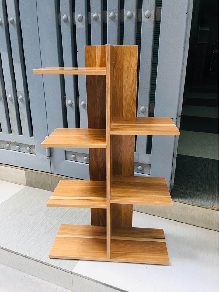 💥Rẻ Vô Địch💥 KỆ SÁCH Gỗ Vuông 5 Tầng Lắp Ghép Màu Vân Gỗ