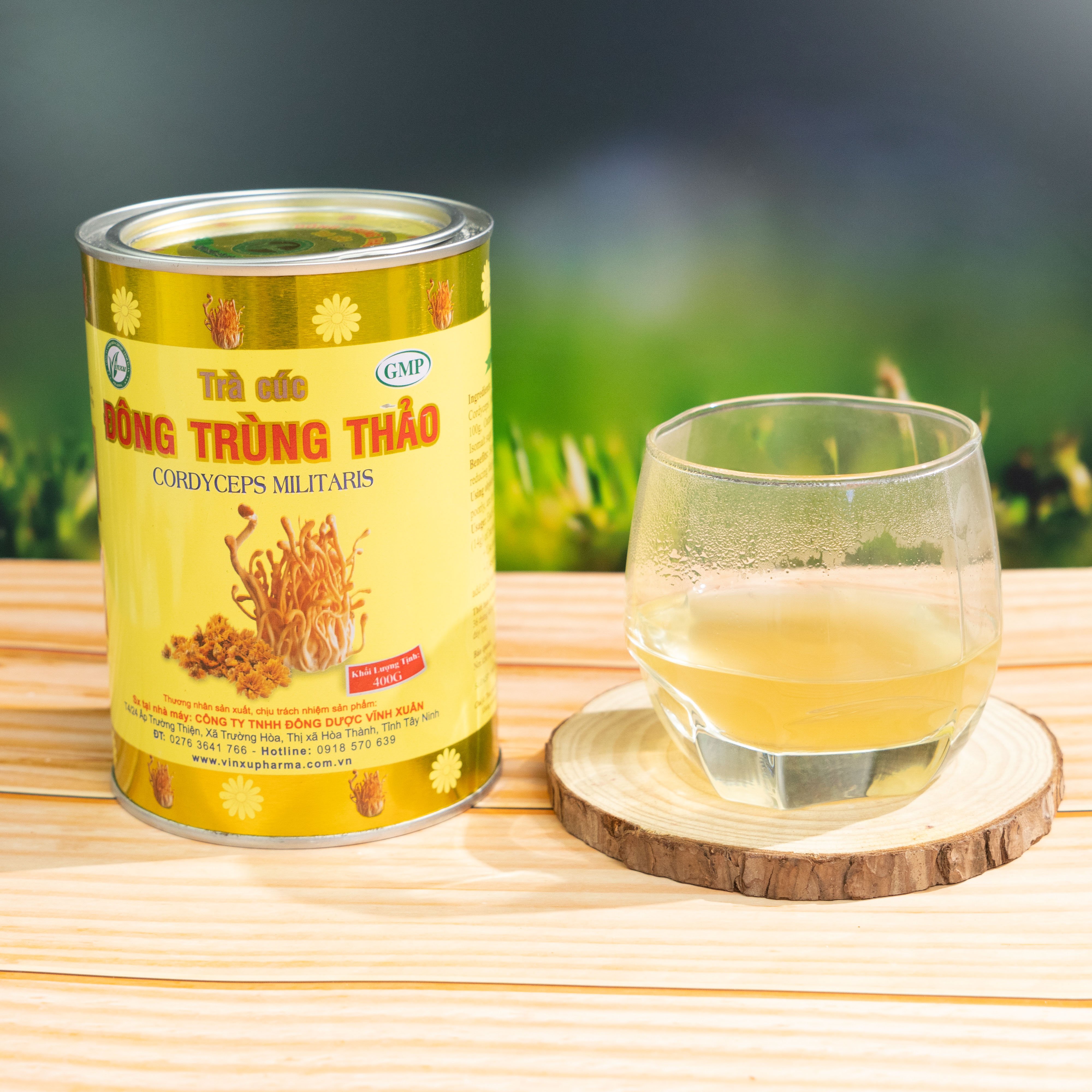 Trà cúc đông trùng thảo vĩnh xuân - dạng cốm hòa tan - tăng đề kháng - giảm mệt mỏi - vinxupharma