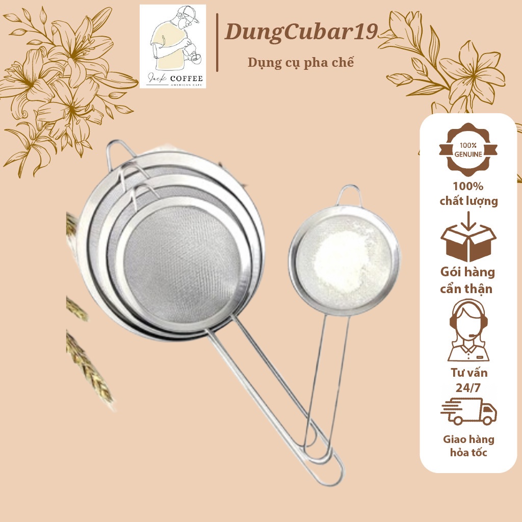 Ray phểu lưới inox loại dày - ray vớt chanh - vợt chanh inox - vớt chanh inox - vợt bọt pha chế - dụng cụ pha chế