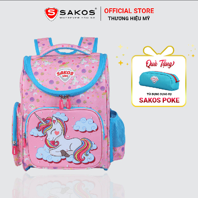 Balo trẻ em sakos kid smarty - kiểu dáng đáng yêu, thiết kế thông minh bảo vệ đôi vai, cột sống của trẻ.