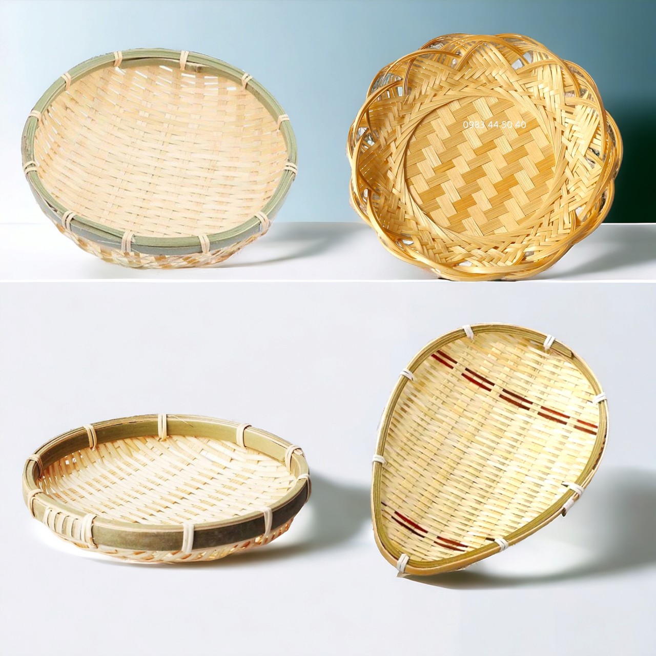 Đĩa tre xanh mini- trang trí decor, chụp ảnh